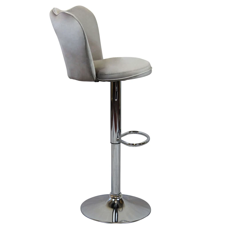 Sgabello alto con Schienale in Velluto Metallo cm 51x49x101 - MAVERIK