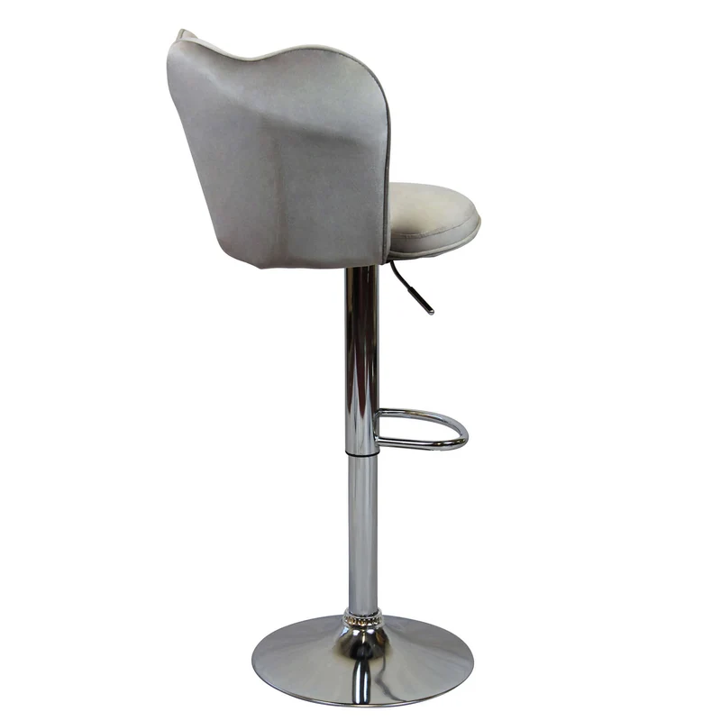 Sgabello alto con Schienale in Velluto Metallo cm 51x49x101 - MAVERIK