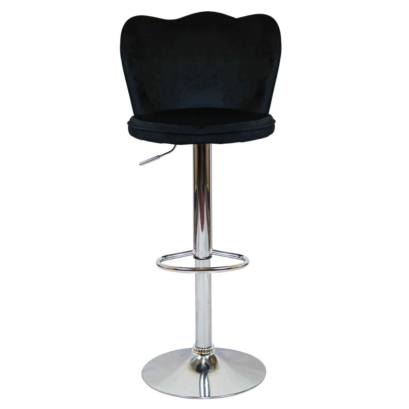 Sgabello alto con Schienale in Velluto Metallo cm 51x49x101 - MAVERIK