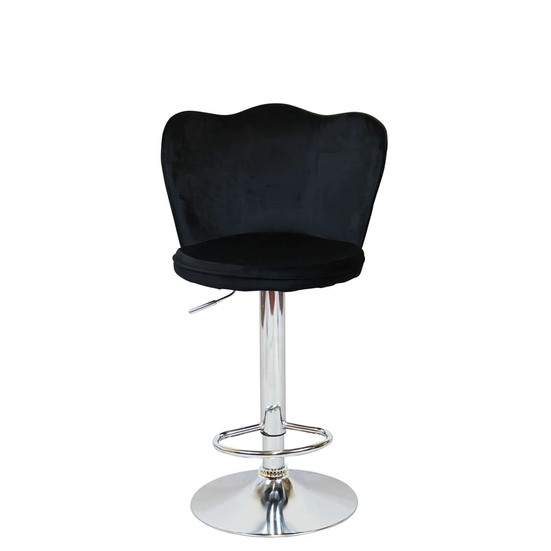 Sgabello alto con Schienale in Velluto Metallo cm 51x49x101 - MAVERIK