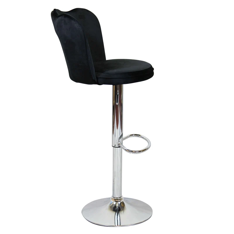 Sgabello alto con Schienale in Velluto Metallo cm 51x49x101 - MAVERIK