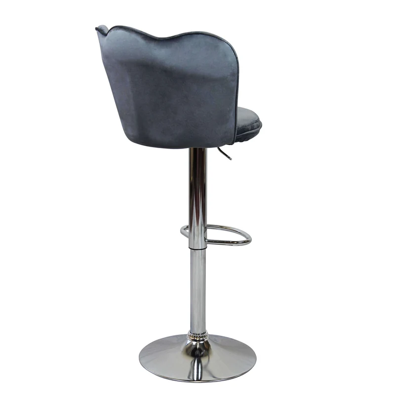 Sgabello alto con Schienale in Velluto Metallo cm 51x49x101 - MAVERIK
