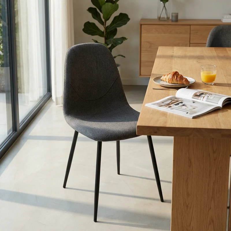 Sedia Moderna per tavolo da Pranzo in Ecopelle Metallo cm 40x42x84 5 - UP