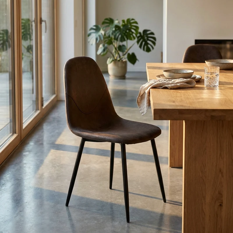 Sedia Moderna per tavolo da Pranzo in Ecopelle Metallo cm 40x42x84 5 - UP