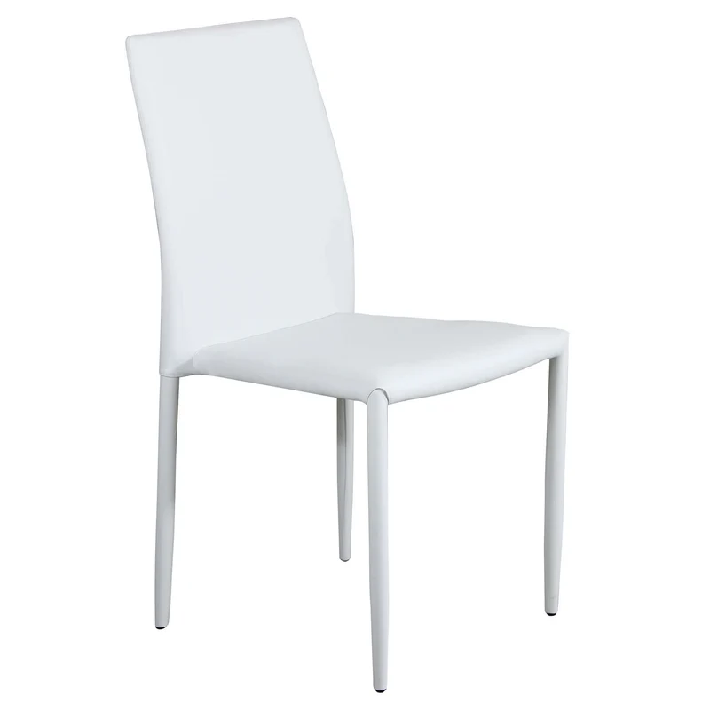 Sedia da Pranzo Moderna in Ecopelle Acciaio cm 41x43x90 - RACHEL