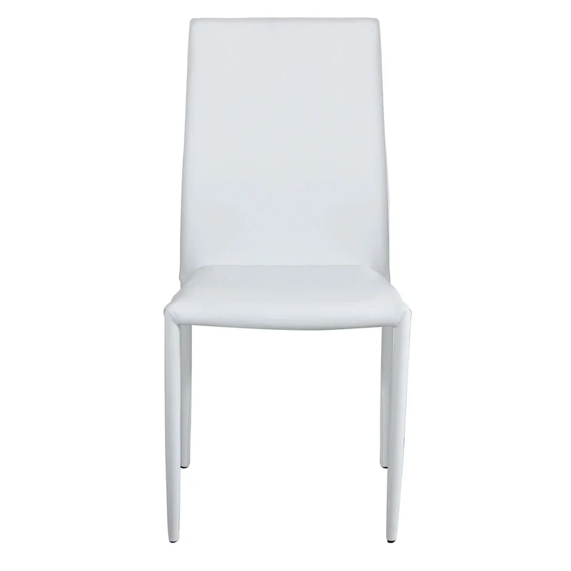Sedia da Pranzo Moderna in Ecopelle Acciaio cm 41x43x90 - RACHEL