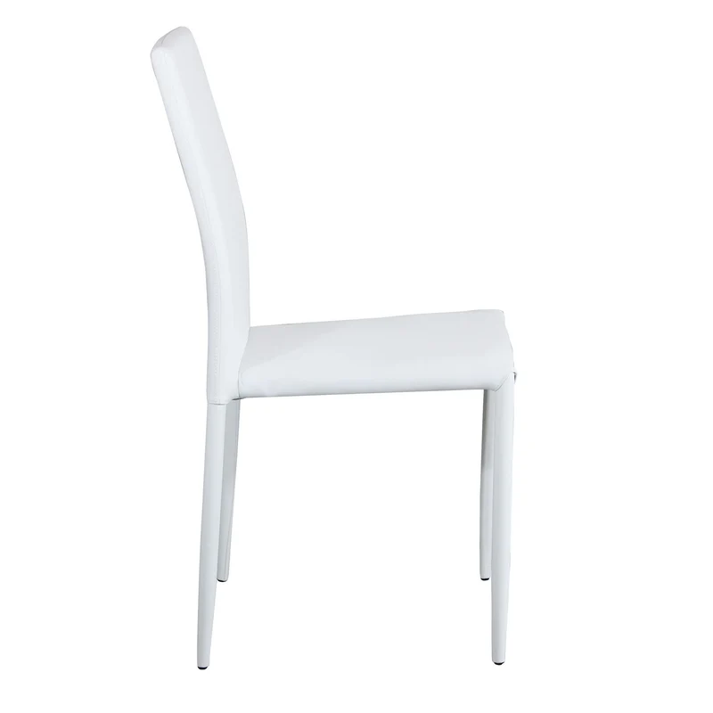 Sedia da Pranzo Moderna in Ecopelle Acciaio cm 41x43x90 - RACHEL