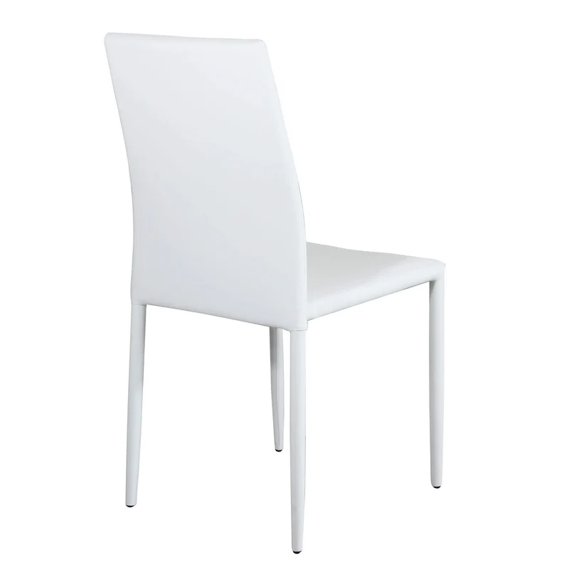 Sedia da Pranzo Moderna in Ecopelle Acciaio cm 41x43x90 - RACHEL