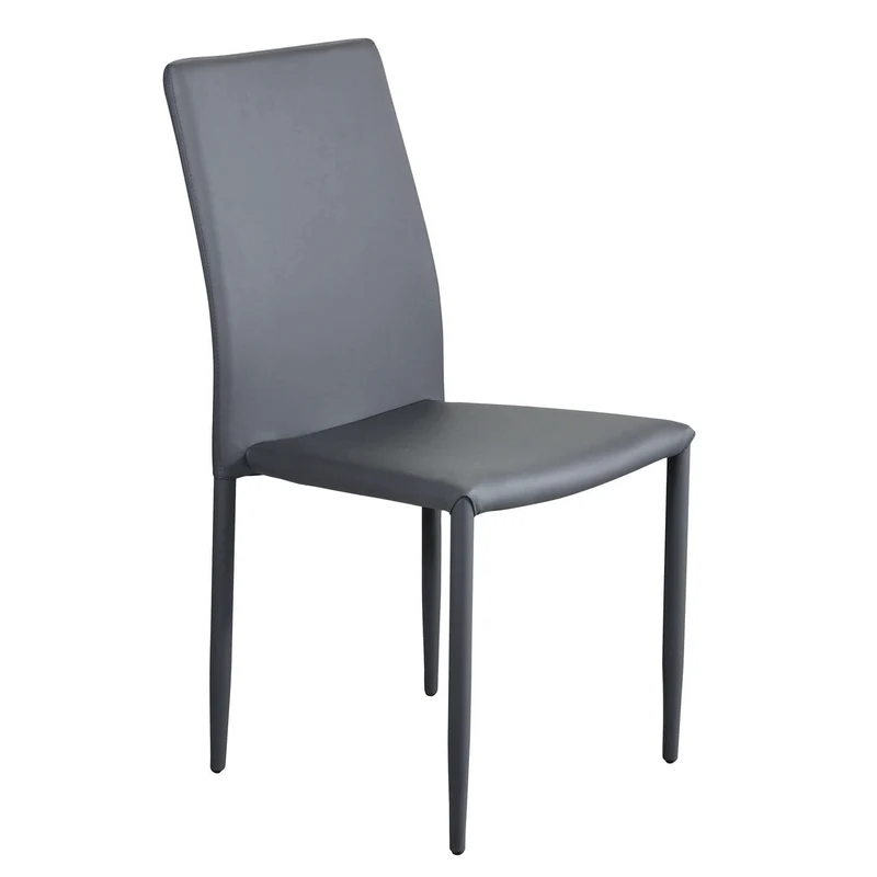 Sedia da Pranzo Moderna in Ecopelle Acciaio cm 41x43x90 - RACHEL
