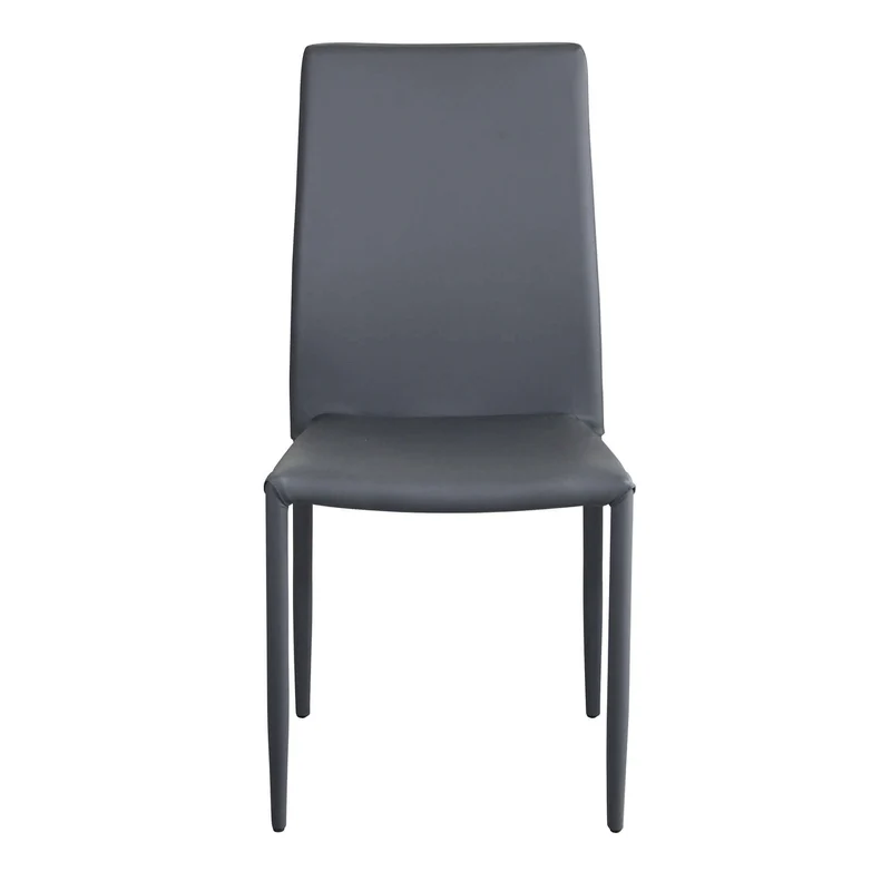 Sedia da Pranzo Moderna in Ecopelle Acciaio cm 41x43x90 - RACHEL
