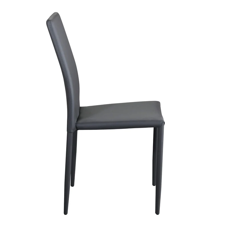 Sedia da Pranzo Moderna in Ecopelle Acciaio cm 41x43x90 - RACHEL