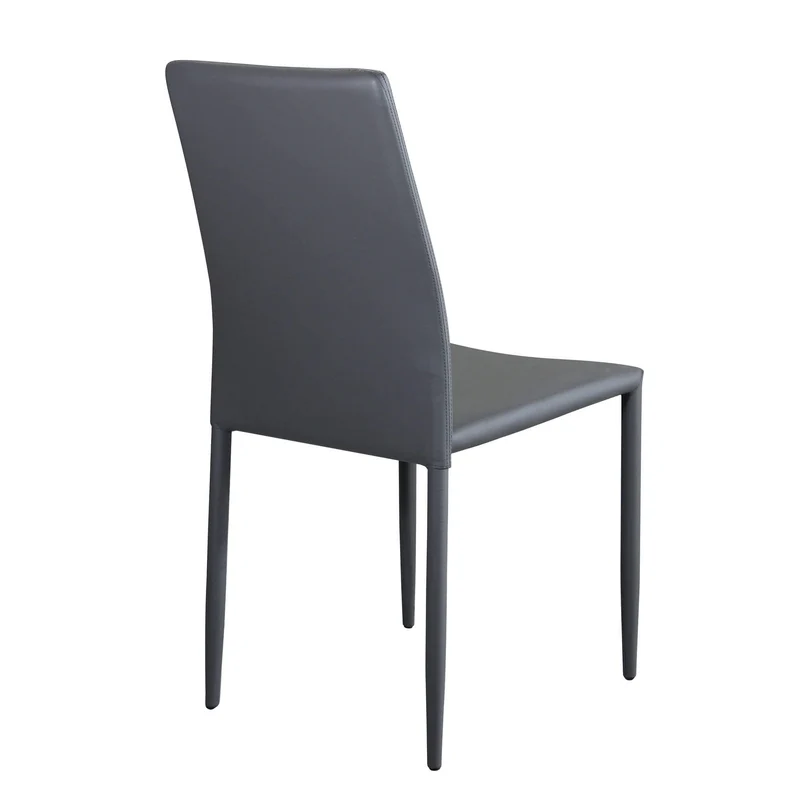 Sedia da Pranzo Moderna in Ecopelle Acciaio cm 41x43x90 - RACHEL