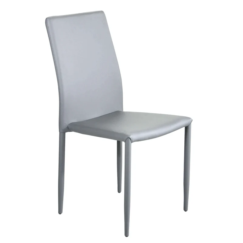 Sedia da Pranzo Moderna in Ecopelle Acciaio cm 41x43x90 - RACHEL