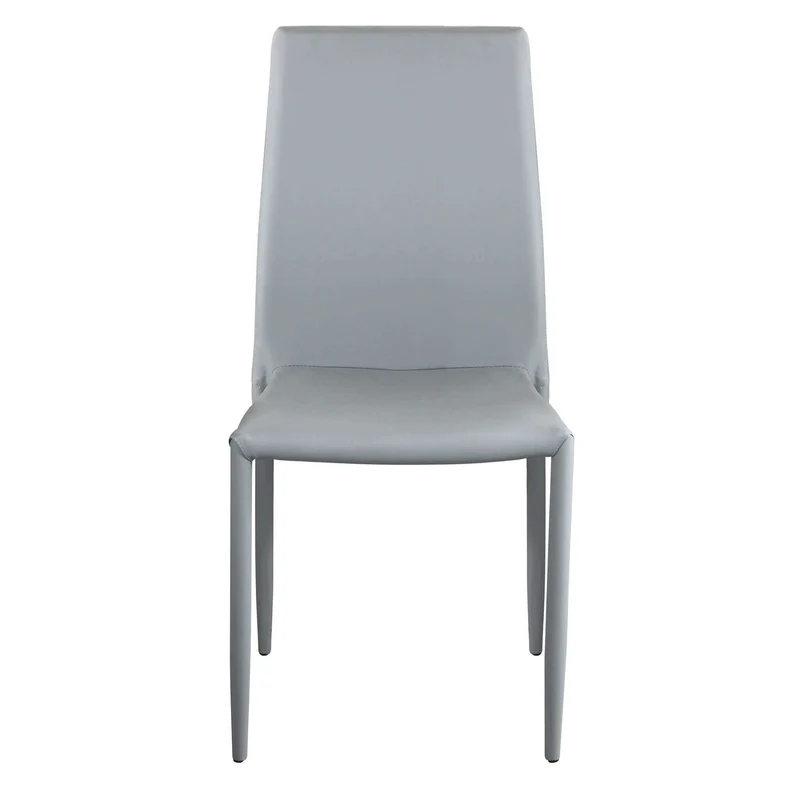 Sedia da Pranzo Moderna in Ecopelle Acciaio cm 41x43x90 - RACHEL
