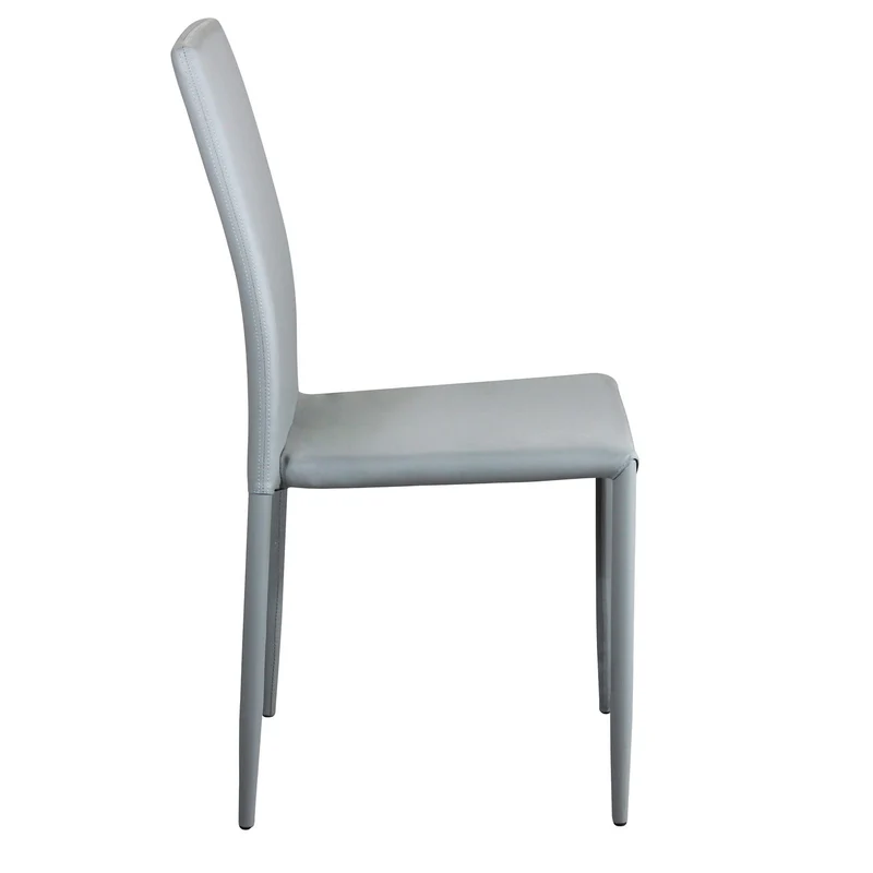 Sedia da Pranzo Moderna in Ecopelle Acciaio cm 41x43x90 - RACHEL