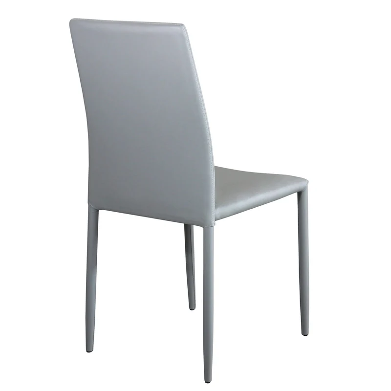 Sedia da Pranzo Moderna in Ecopelle Acciaio cm 41x43x90 - RACHEL