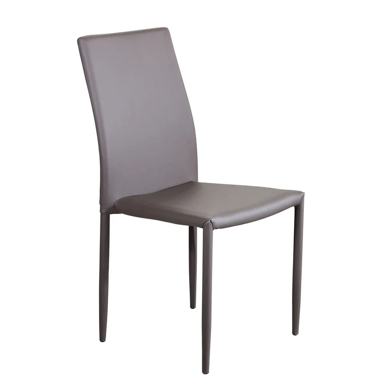 Sedia da Pranzo Moderna in Ecopelle Acciaio cm 41x43x90 - RACHEL