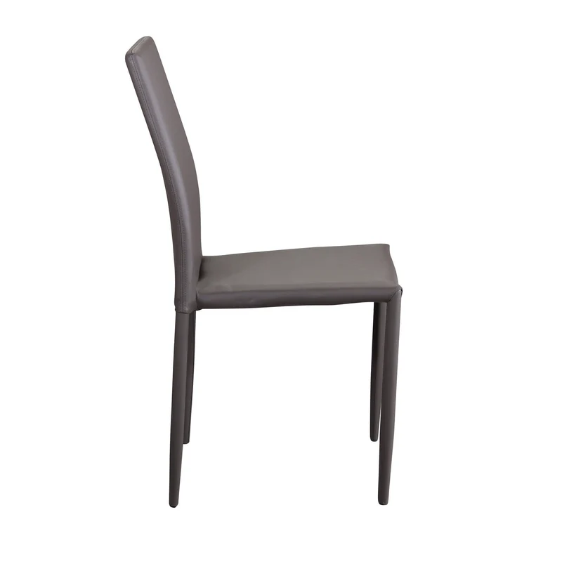 Sedia da Pranzo Moderna in Ecopelle Acciaio cm 41x43x90 - RACHEL