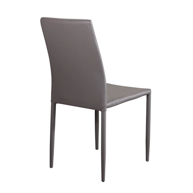Sedia da Pranzo Moderna in Ecopelle Acciaio cm 41x43x90 - RACHEL