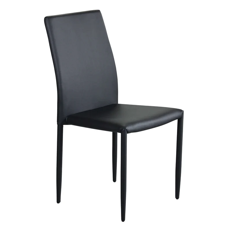 Sedia da Pranzo Moderna in Ecopelle Acciaio cm 41x43x90 - RACHEL