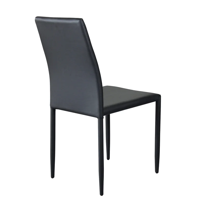 Sedia da Pranzo Moderna in Ecopelle Acciaio cm 41x43x90 - RACHEL