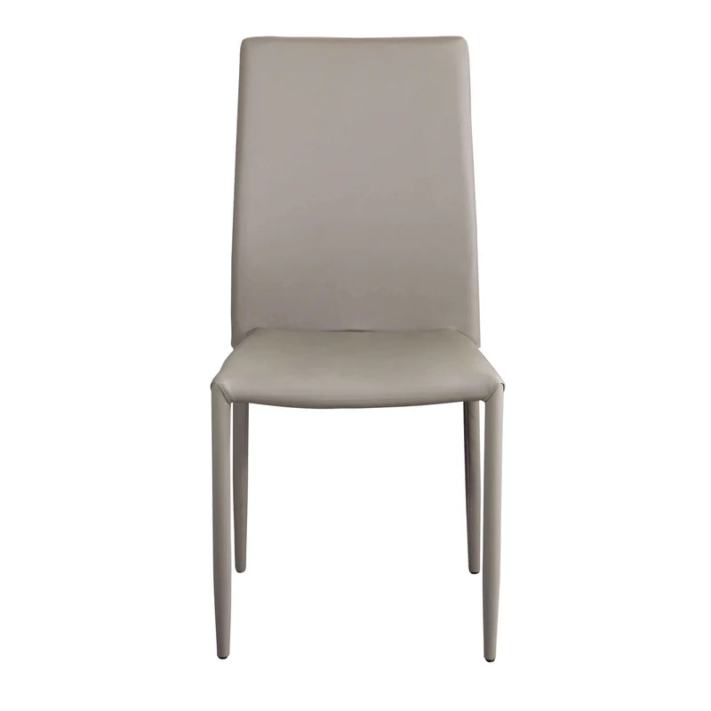 Sedia da Pranzo Moderna in Ecopelle Acciaio cm 41x43x90 - RACHEL