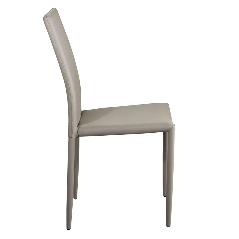 Sedia da Pranzo Moderna in Ecopelle Acciaio cm 41x43x90 - RACHEL