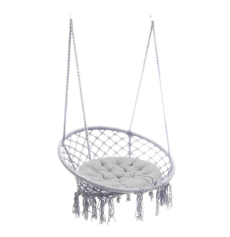 Sedia Sospesa Rotonda con cuscino in Metallo cm 80x80x120 - LORENNE