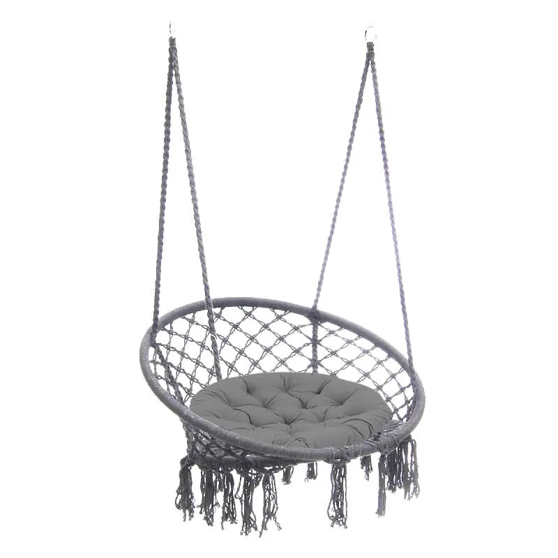 Sedia Sospesa Rotonda con cuscino in Metallo cm 80x80x120 - LORENNE