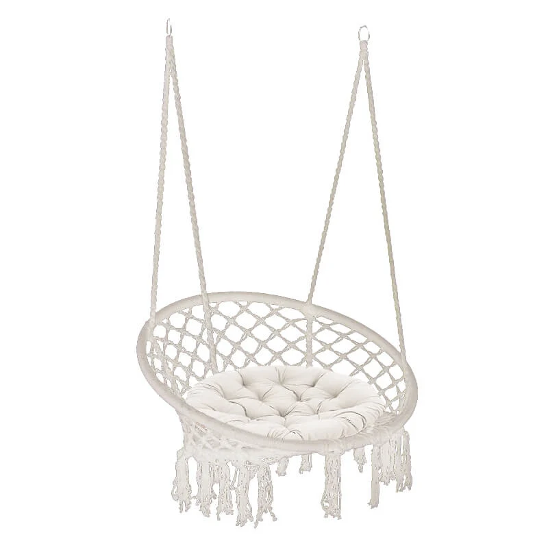 Sedia Sospesa Rotonda con cuscino in Metallo cm 80x80x120 - LORENNE