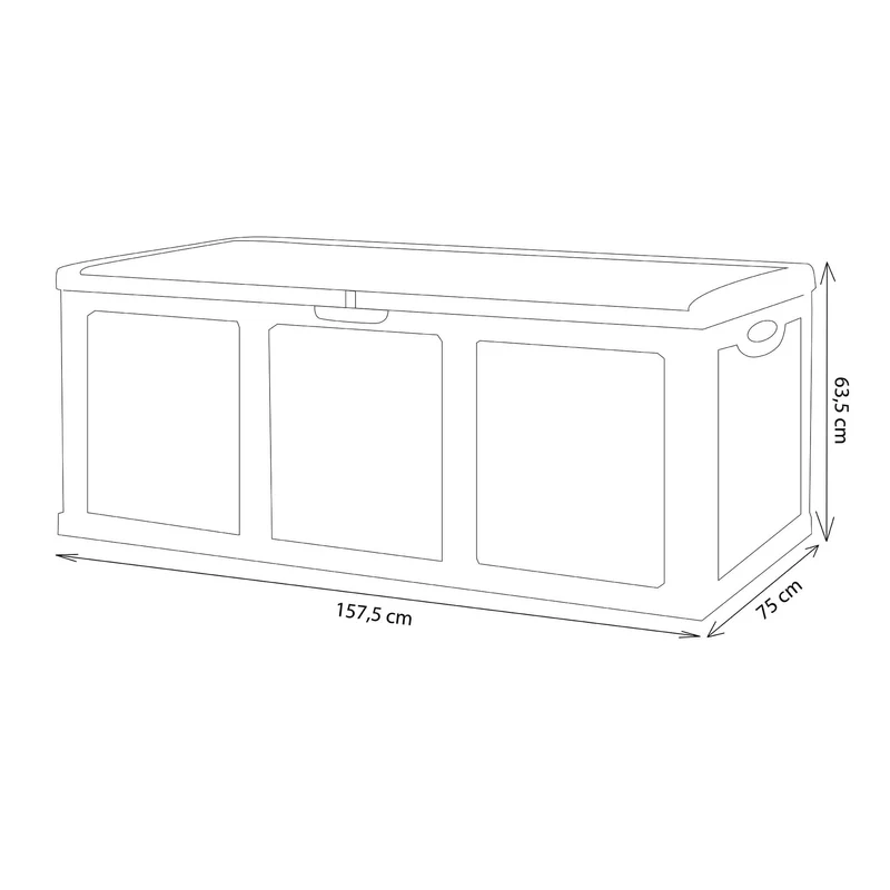 Cassapanca baule da esterno XL in Plastica cm 157 5x75x63 5 - CORIE