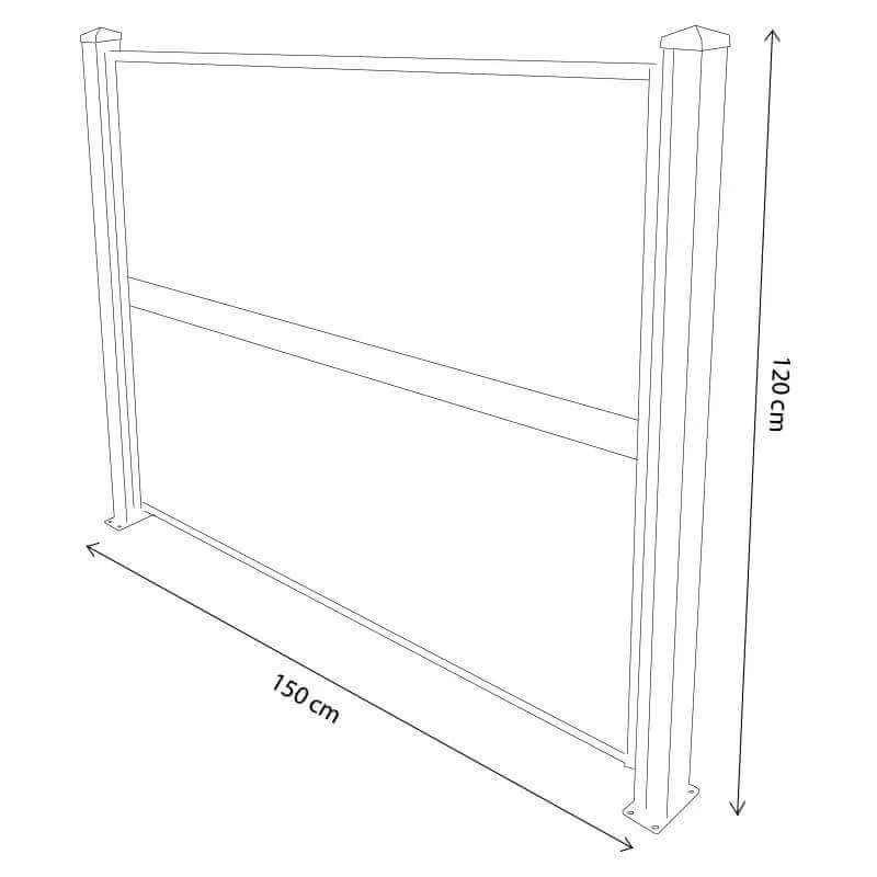 Pannello di recinzione da Giardino in Plastica cm 150x120x10 - POLI