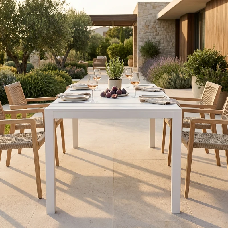 tavolo da giardino in alluminio allungabile cm 214/280x100x75 5 h - VIRGINIA