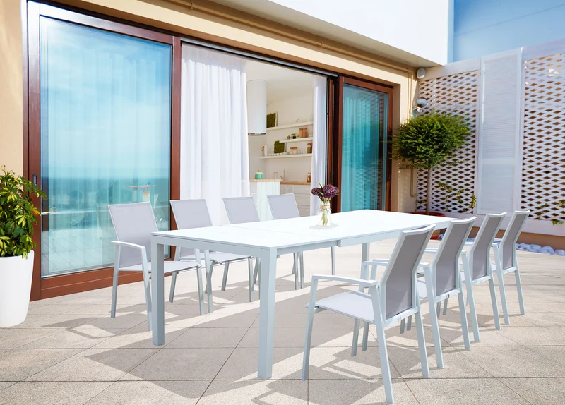 tavolo da giardino in alluminio allungabile cm 214/280x100x75 5 h - VIRGINIA