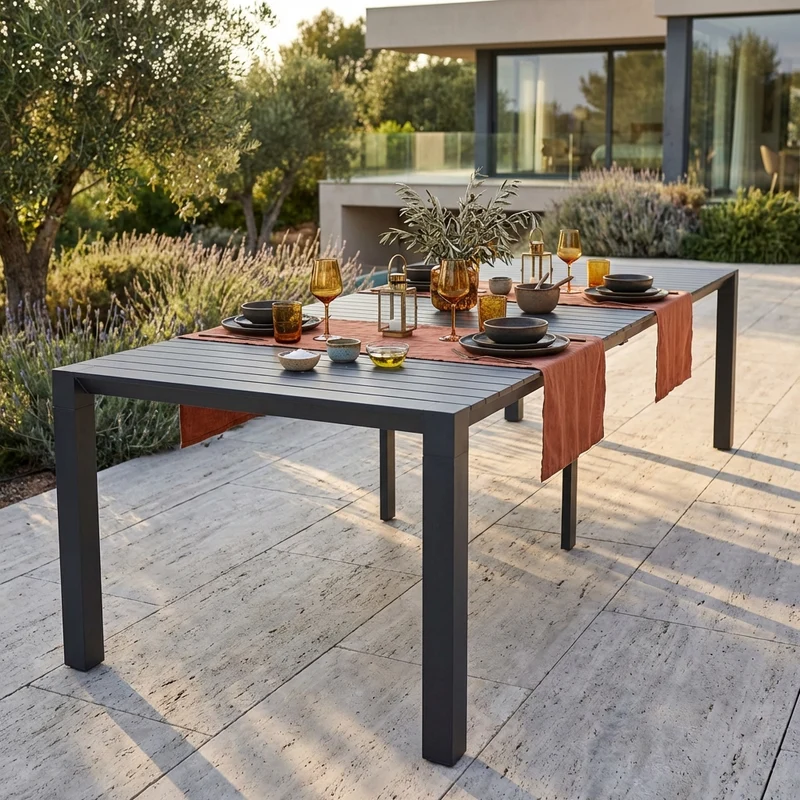 consolle da giardino in alluminio allungabile cm 100x51 50/260 - CALIFORNIA