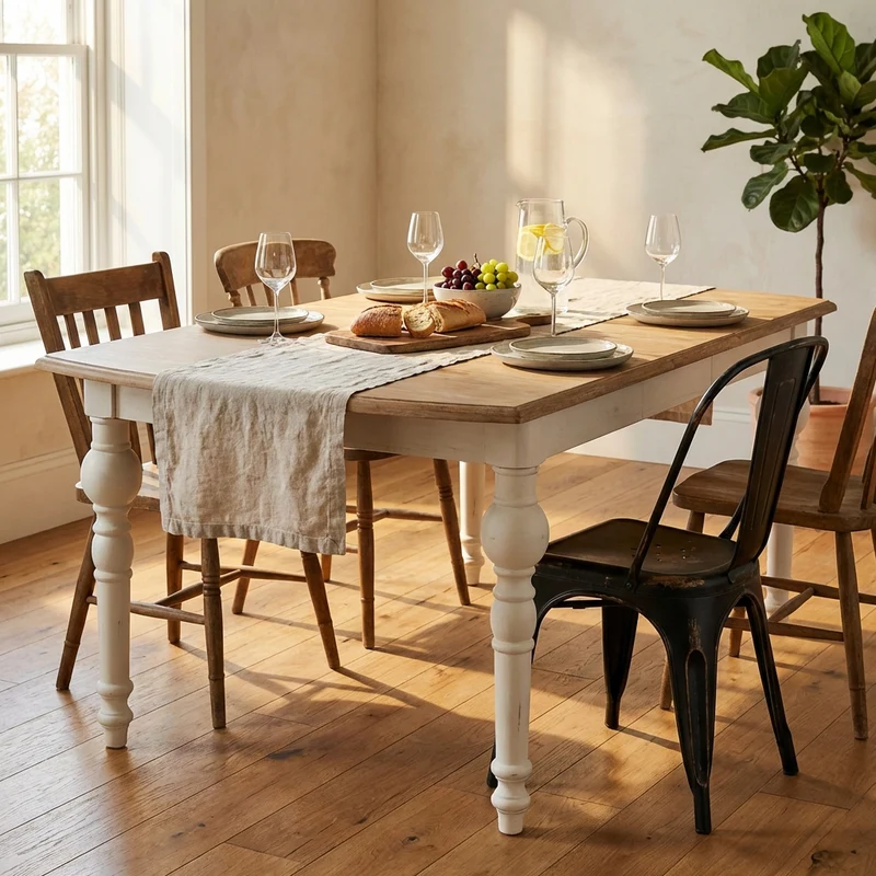 Tavolo da Pranzo Vintage Shabby Chic cm 150-190x100 cm - CROSS