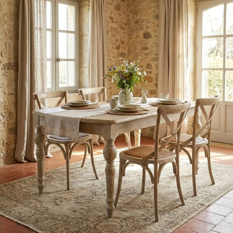 Tavolo da Pranzo Vintage Shabby Chic cm 150-190x100 cm - CROSS
