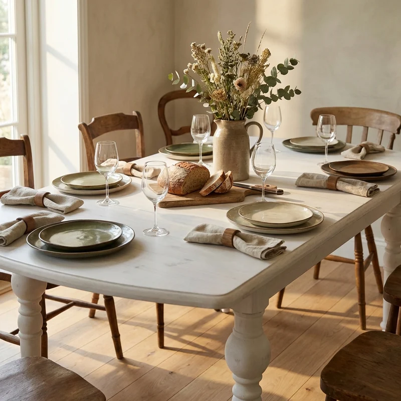 Tavolo da Pranzo Vintage Shabby Chic cm 150-190x100 cm - CROSS