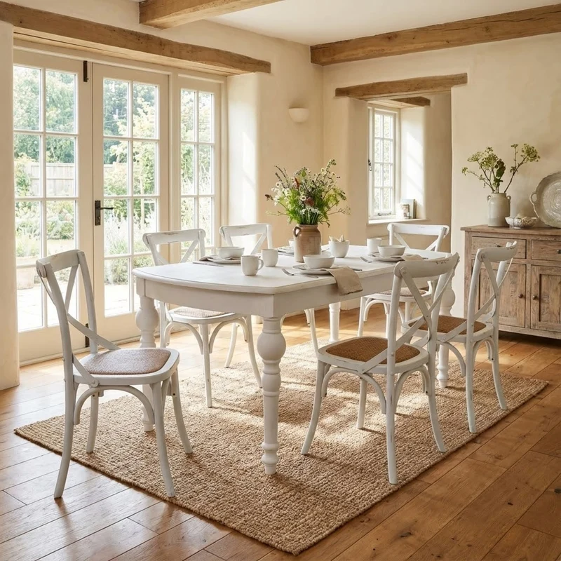 Tavolo da Pranzo Vintage Shabby Chic cm 150-190x100 cm - CROSS