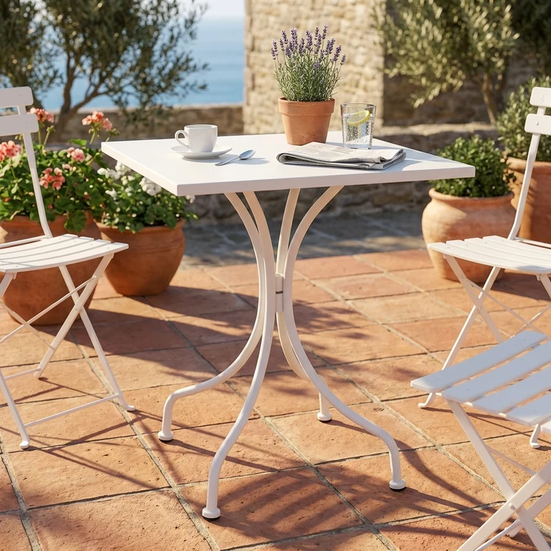 Tavolo da Giardino in Acciaio cm 60x60x172 - LUCKY