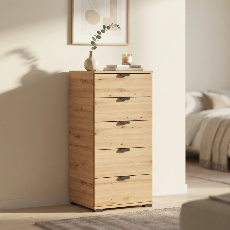 cassettiera moderna 5 cassetti cm 45x40x95 h - PLUS