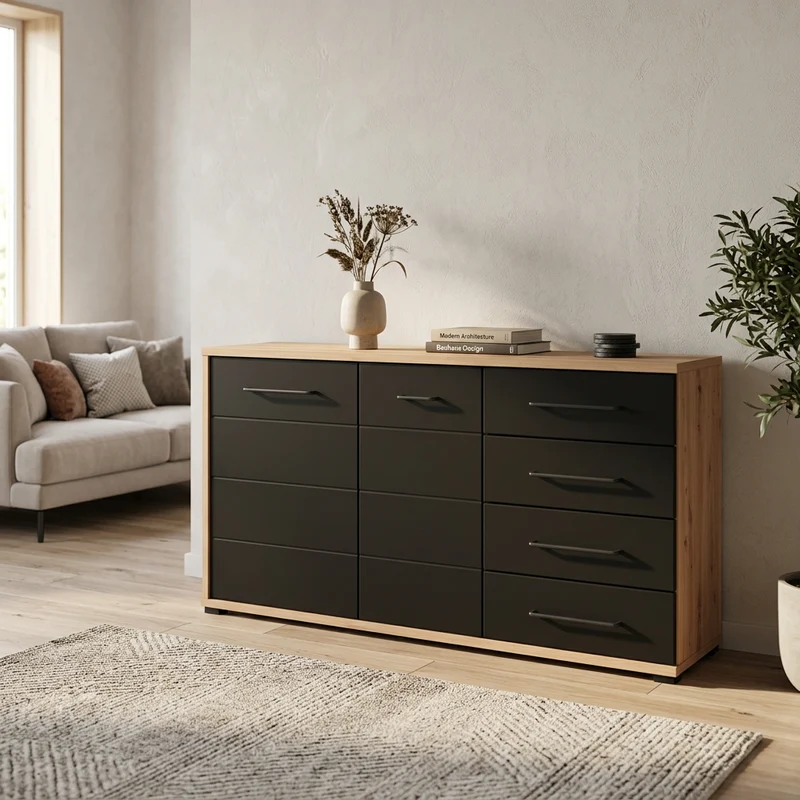 madia due ante quattro cassetti moderna cm 161 5x40x84 h - ELLI