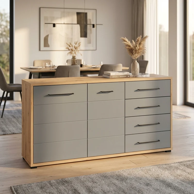 madia due ante quattro cassetti moderna cm 161 5x40x84 h - ELLI