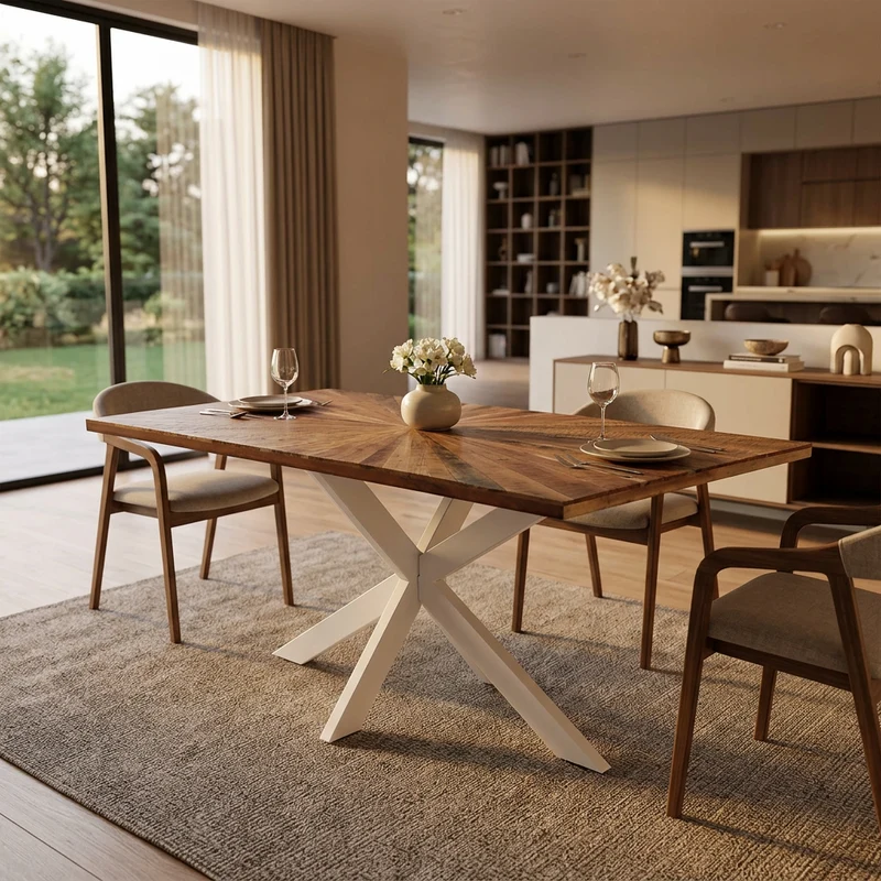 Tavolo da pranzo in legno di acacia 180x90 cm - RILEY