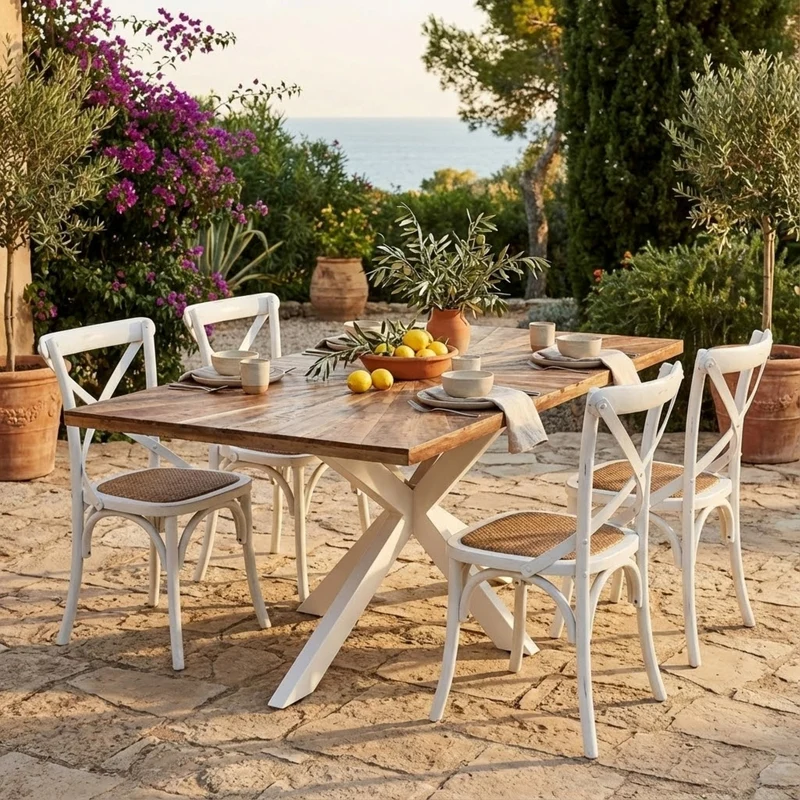 Tavolo da pranzo in legno di acacia 180x90 cm - RILEY