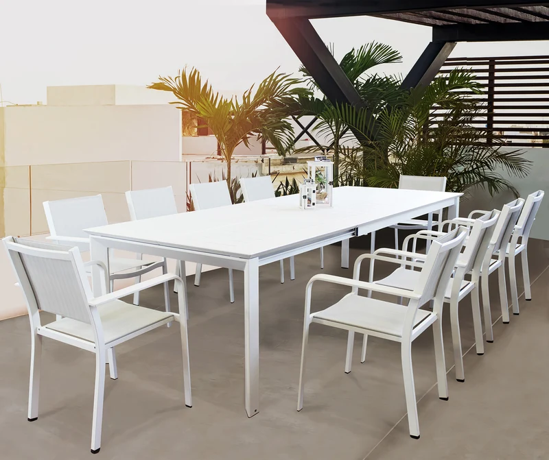 Tavolo da giardino allungabile in alluminio 200-300x110 cm - SOGRO