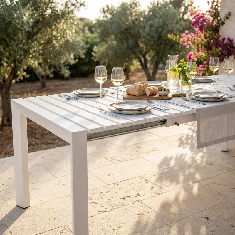 Tavolo da giardino allungabile in alluminio 182/237x90 cm - THALIA