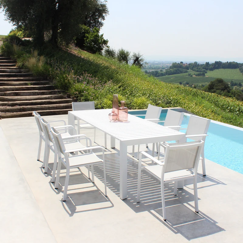Tavolo da giardino allungabile in alluminio 182/237x90 cm - THALIA