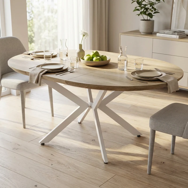 Tavolo da pranzo rotondo allungabile 120/160x120 - VESTA