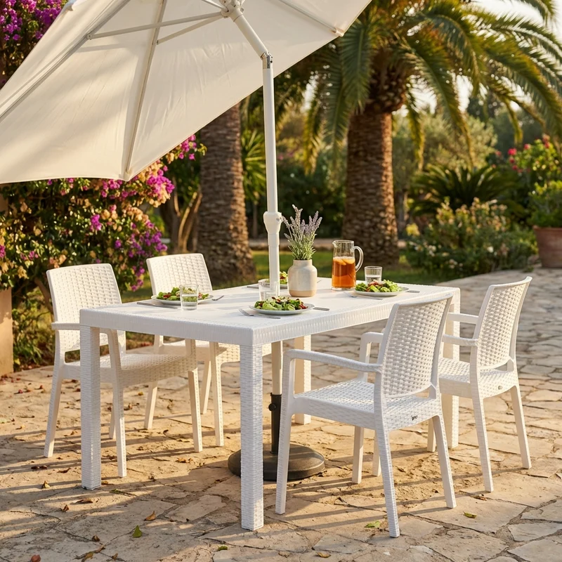 Tavolo da Giardino con trama intreccio in resina - WADE